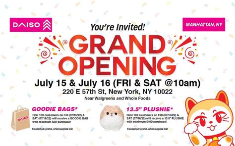 DAISO GRAND OPENING (FIRST MANHATTAN .